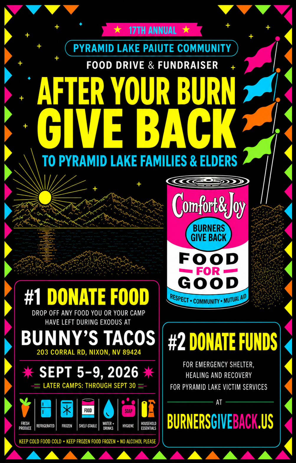 Tall portrait Burners Give Back 2026 graphic, second approved layout.